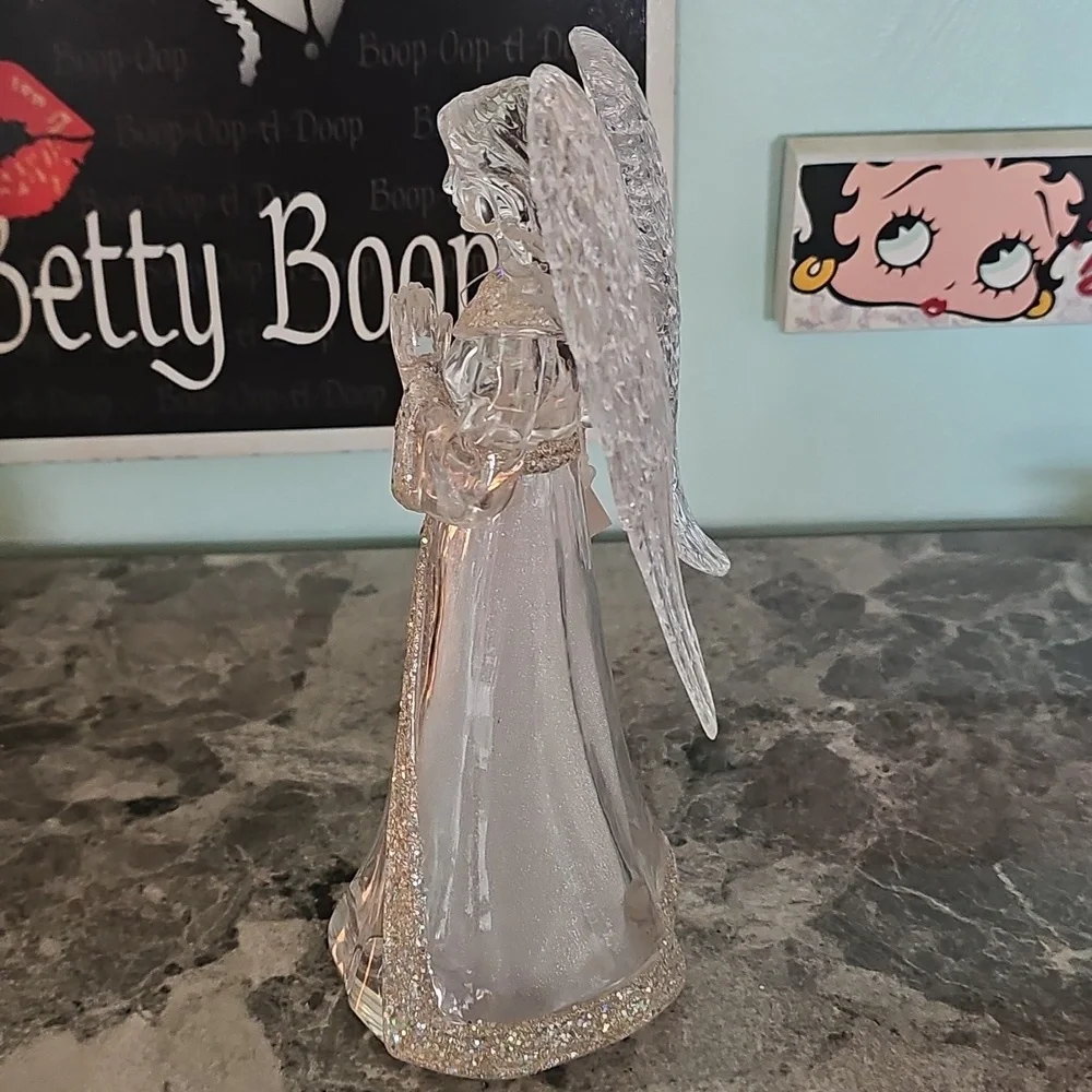 Elegant Crystal Angel Figurine Lights Up